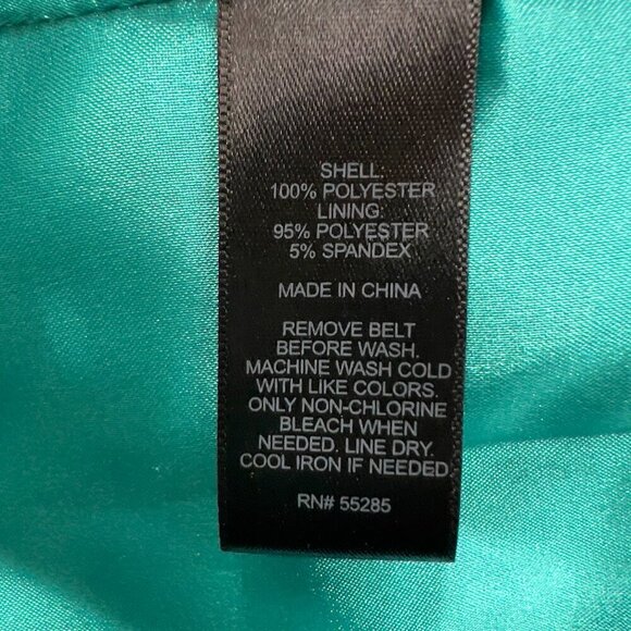 Express Women's Strapless Green/Blue Front Ruched Stretchy Mini Dress 12 NWT - Picture 7 of 7